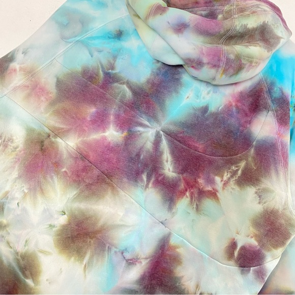 Nike Tie Dye Hoodie Sweatshirt Mens Size Large Unisex Pullover Hand Painted Blue - Picture 9 of 16